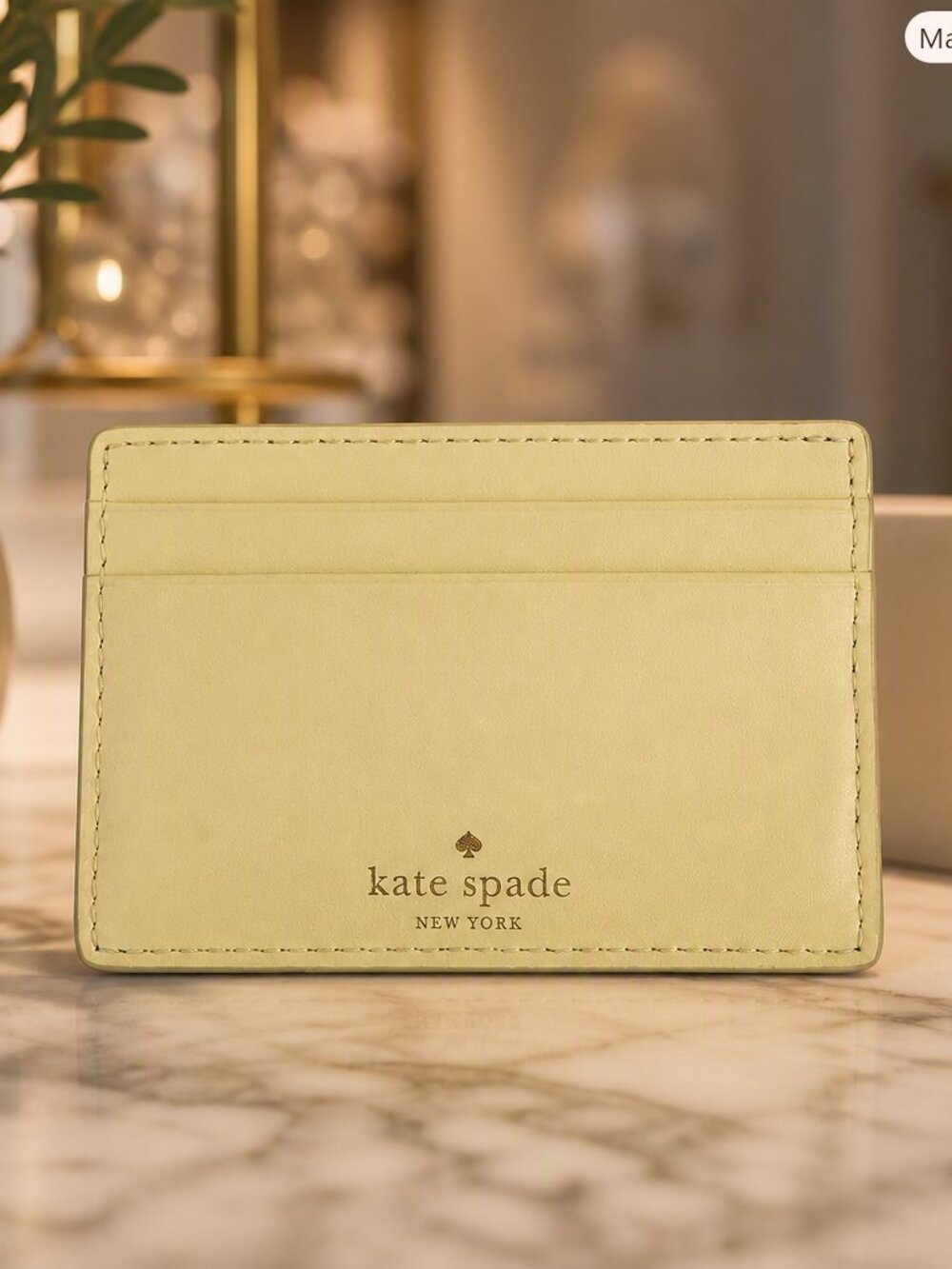 Kate Spade Pastel Yellow Leather Card Holder